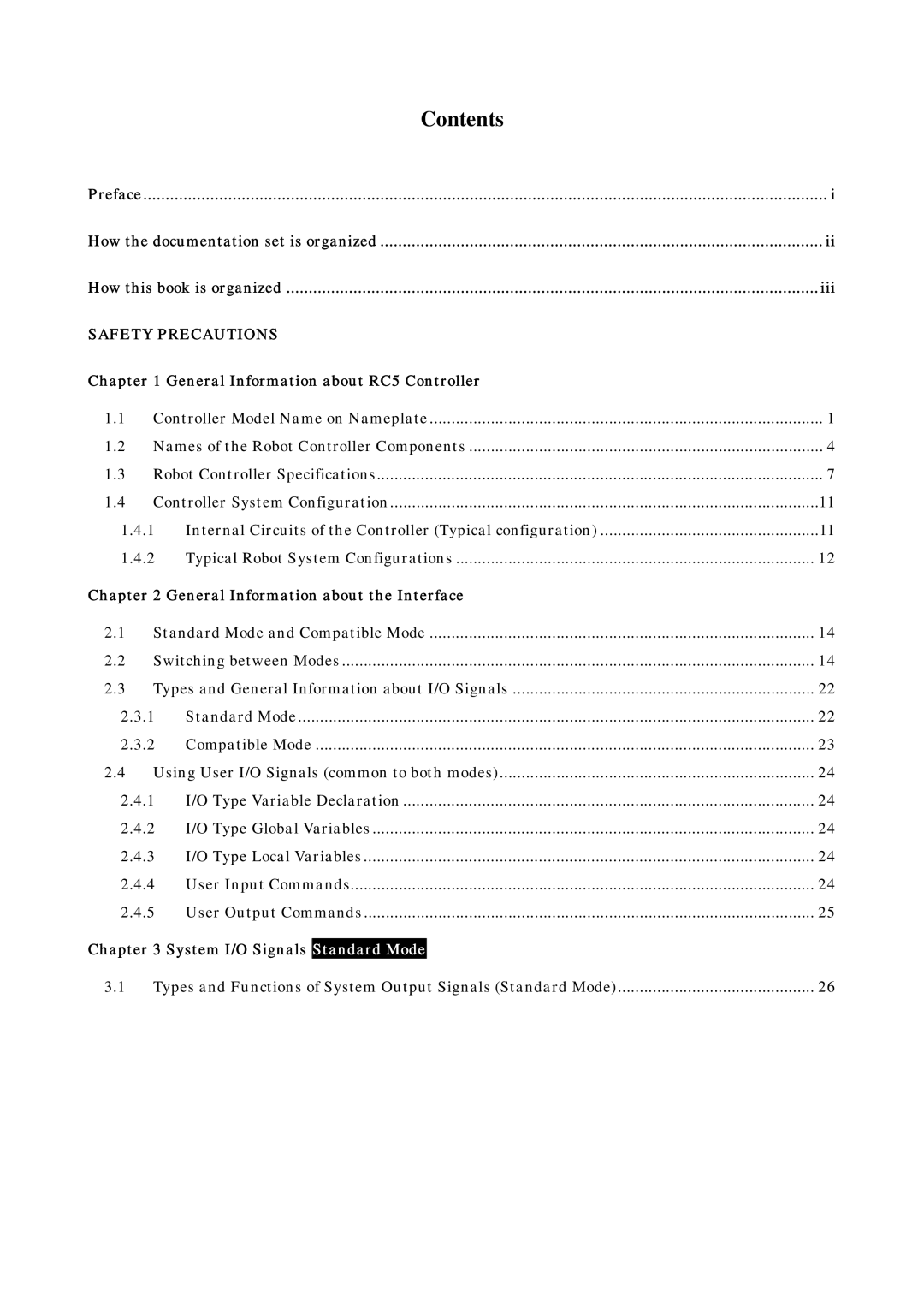 Denso RC5 manual Contents 