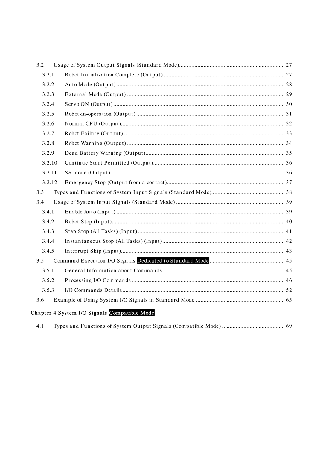 Denso RC5 manual Dedicated to Standard Mode 