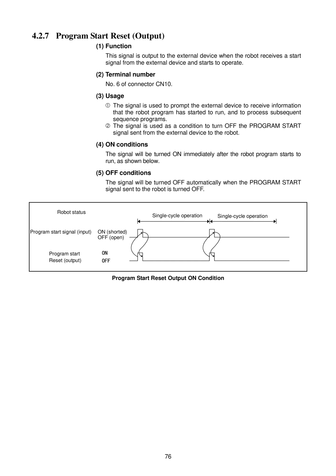 Denso RC5 manual Program Start Reset Output on Condition 