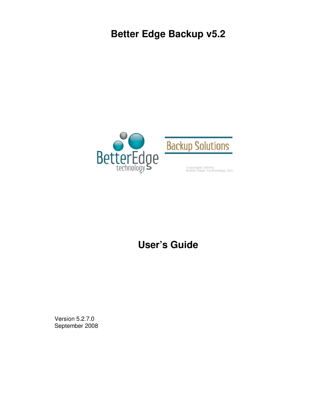 Deonet Backup Solutions 5.2.7.0 manual Better Edge Backup User’s Guide 