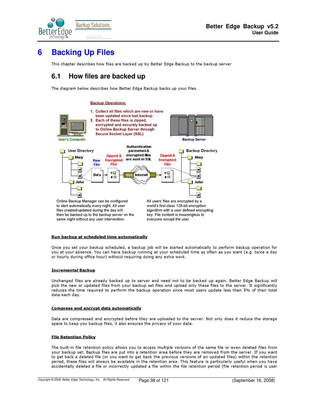 Deonet Backup Solutions 5.2.7.0 manual Backing Up Files, How files are backed up 