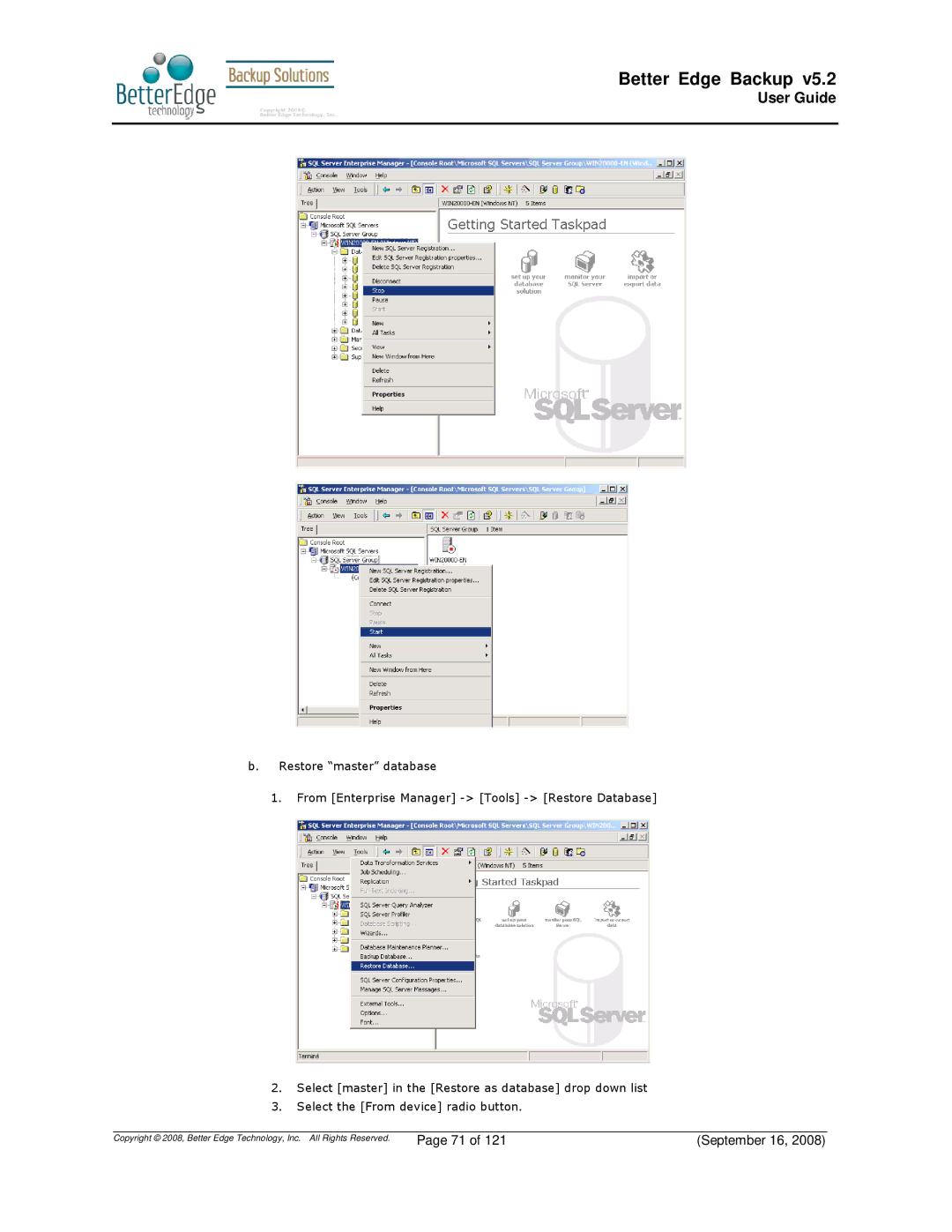 Deonet Backup Solutions 5.2.7.0 manual Better Edge Backup 