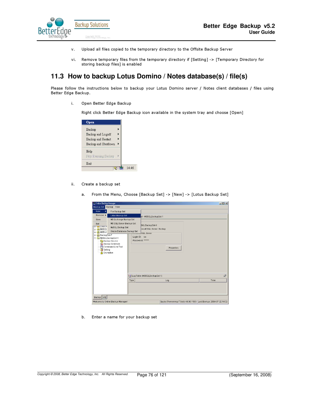 Deonet Backup Solutions 5.2.7.0 manual How to backup Lotus Domino / Notes databases / files 