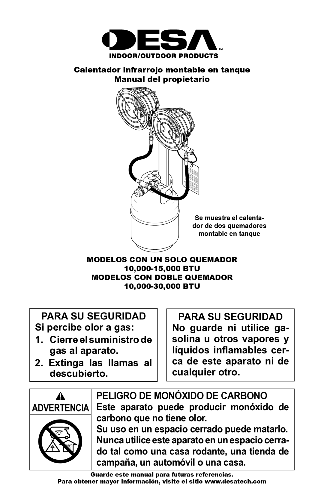 Desa 000-30, 10, 000 BTu owner manual Para SU Seguridad, Ejb Nzsulklojefifcvl lt r 