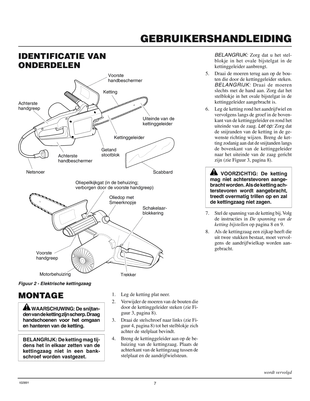 Desa 100271-01 owner manual Identificatie VAN Onderdelen, Montage 