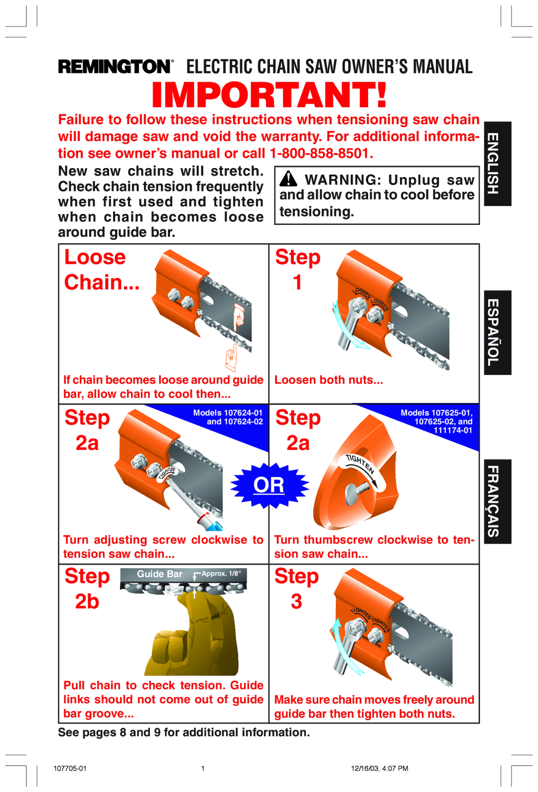 Desa 107624-01 owner manual Step, See pages 8 and 9 for additional information 