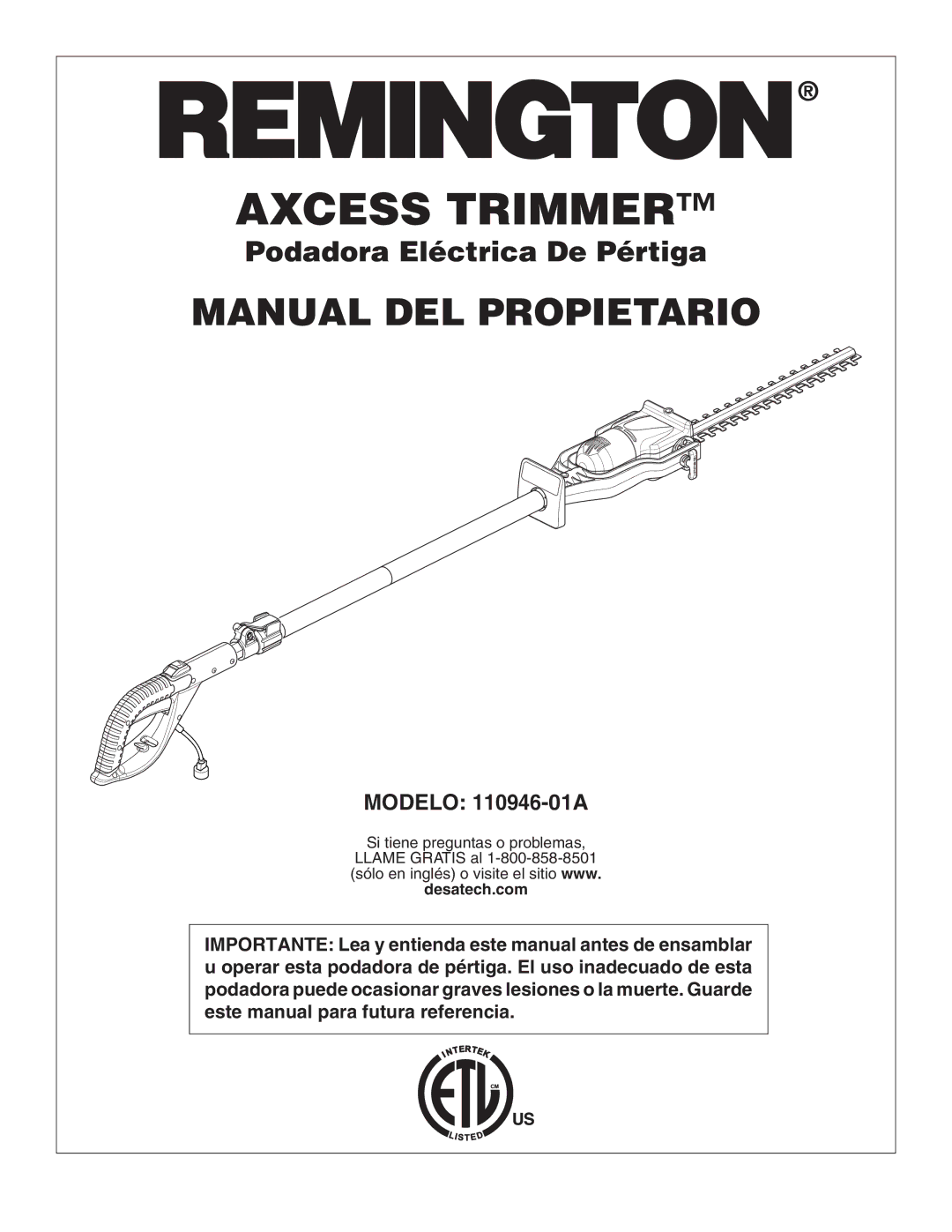 Desa 110946-01A owner manual Manual DEL Propietario 