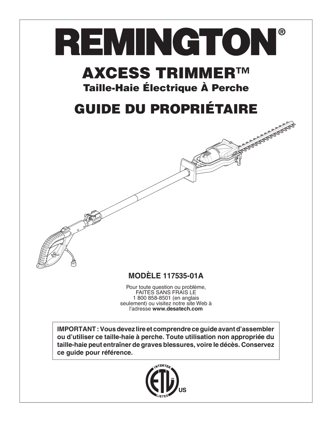 Desa 110946-01A owner manual Guide DU Propriétaire 