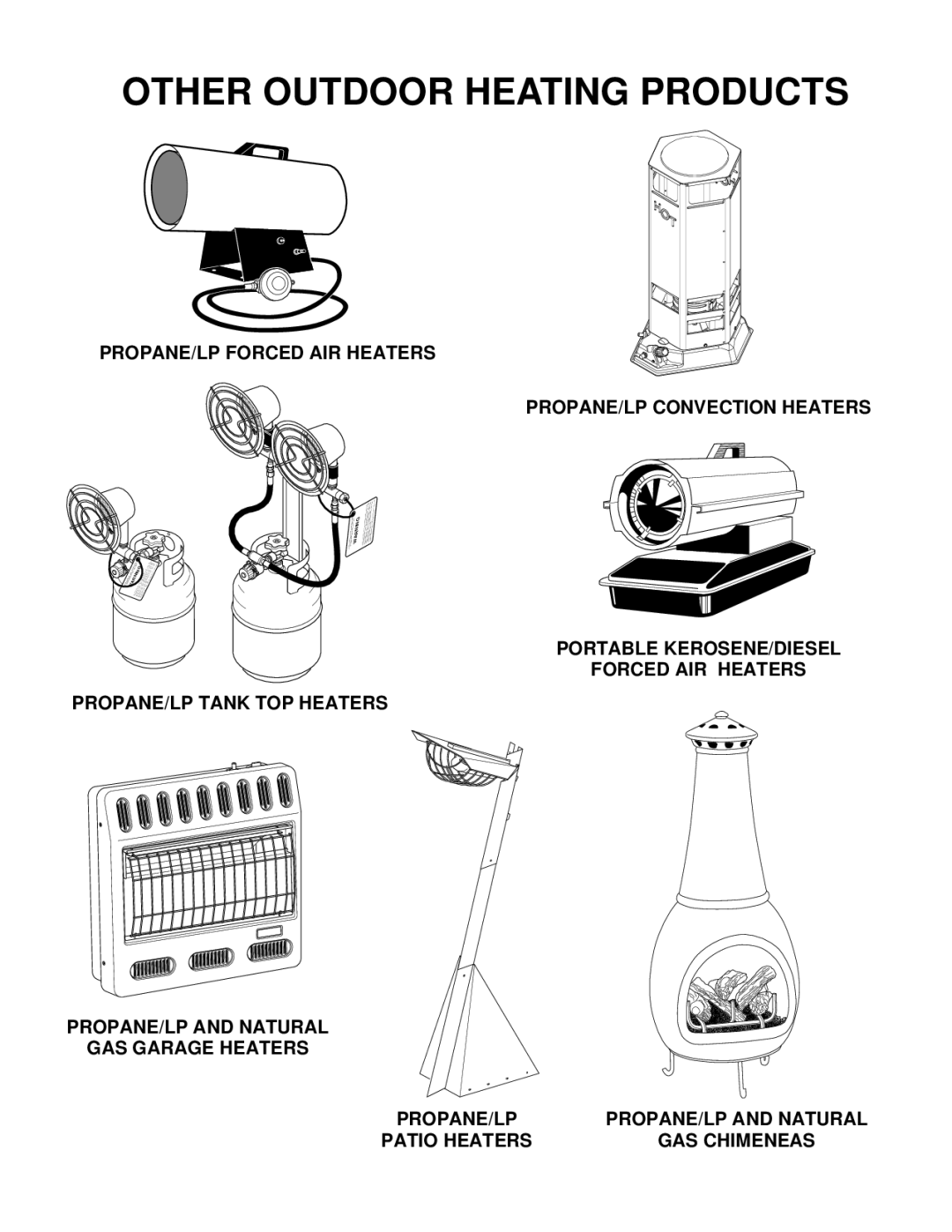 Desa 200 owner manual PROPANE/LP Forced AIR Heaters PROPANE/LP Convection Heaters, GAS Chimeneas 