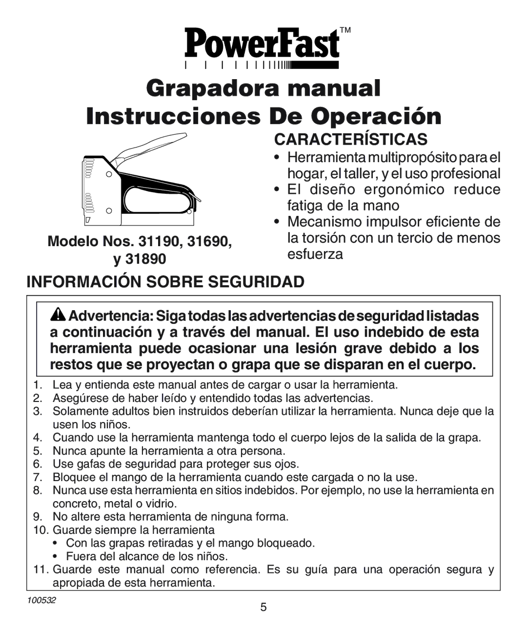 Desa 31890, 31190, 31690 operating instructions Características, Información Sobre Seguridad 