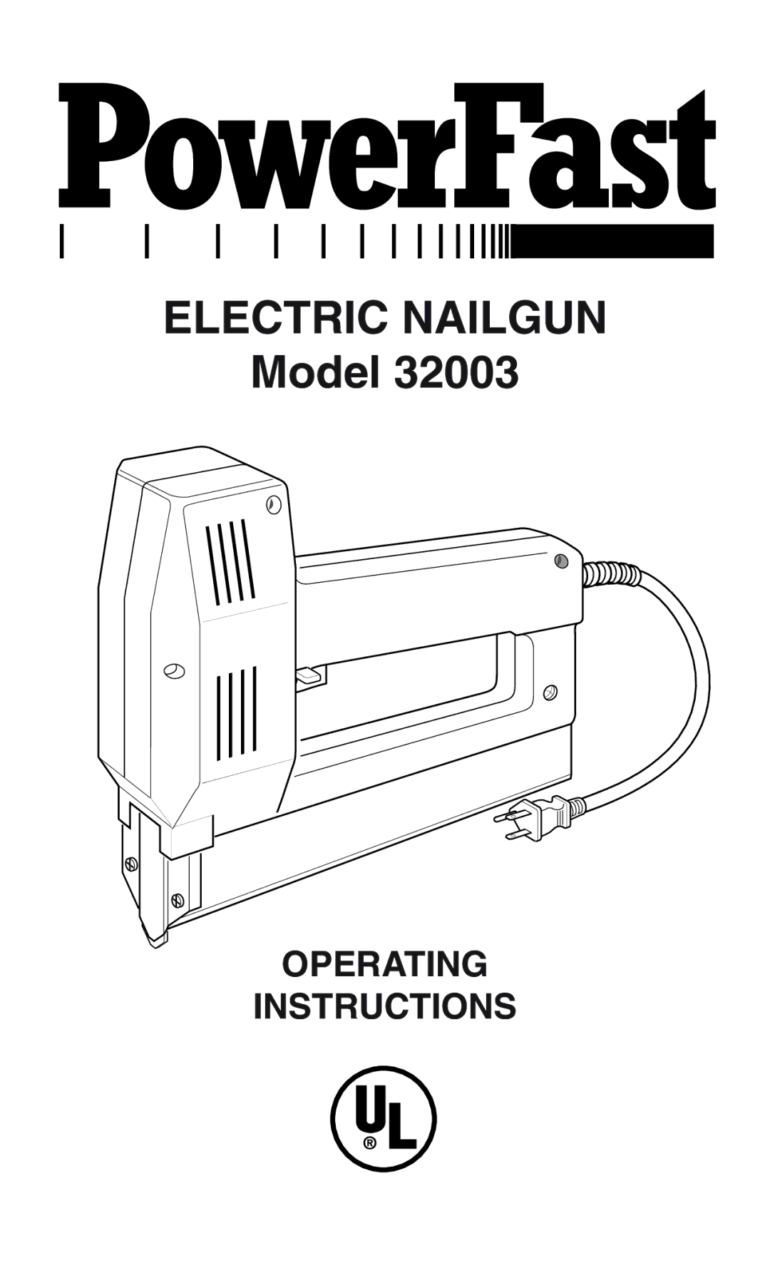 Desa 32003 operating instructions Electric Nailgun 