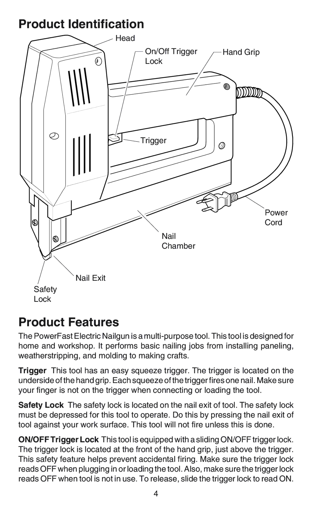 Desa 32003 operating instructions Product Identification, Product Features 