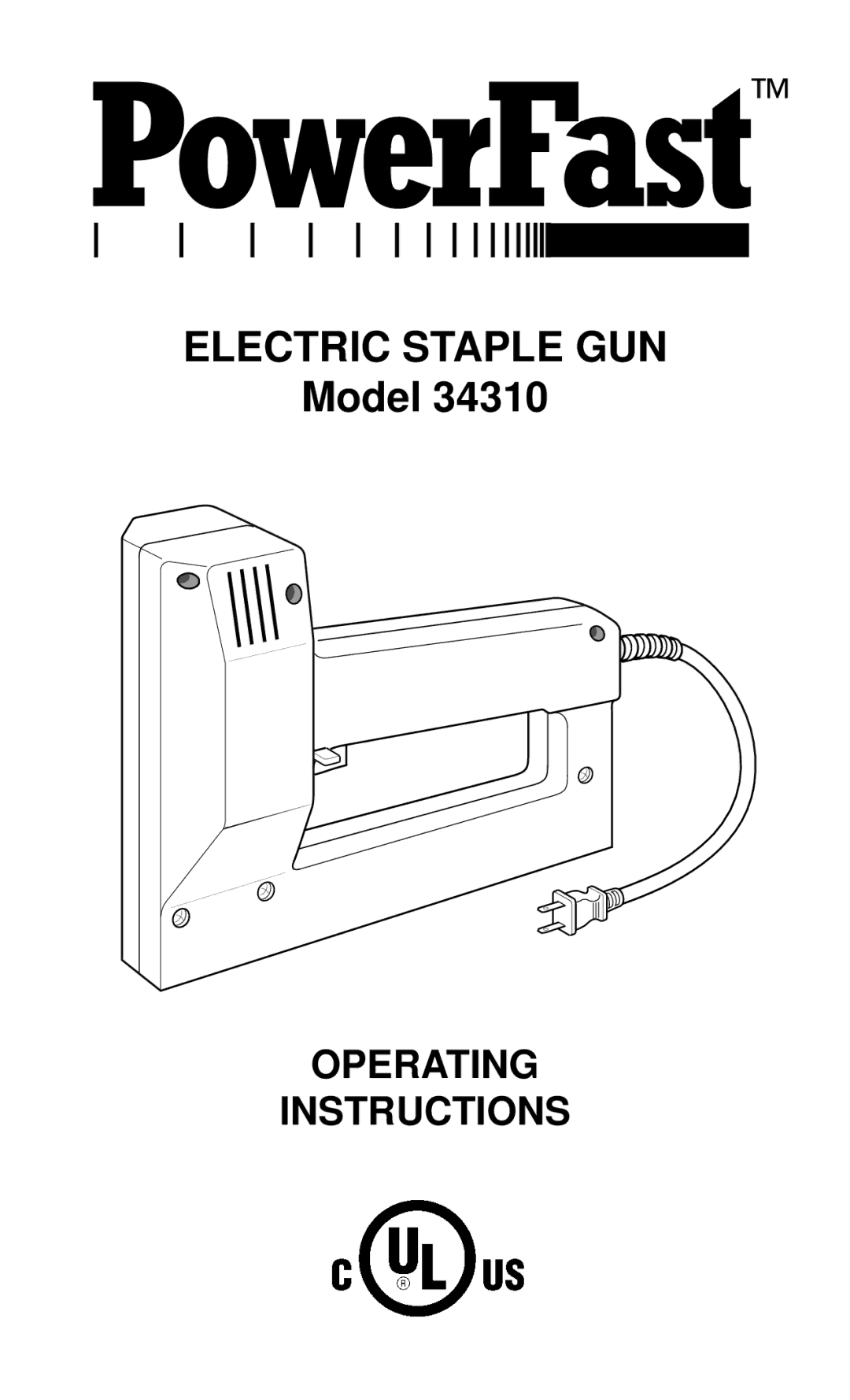 Desa 34310 operating instructions Electric Staple GUN 