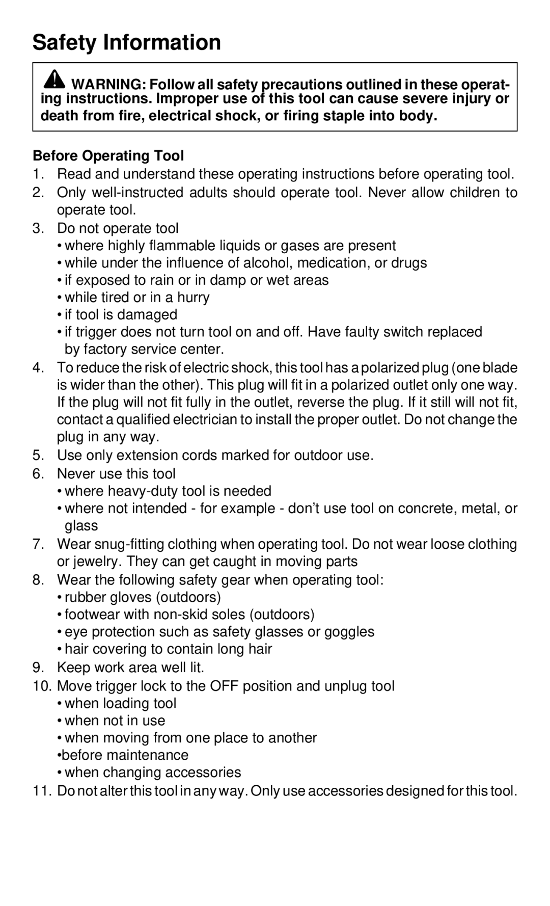 Desa 34310 operating instructions Safety Information 