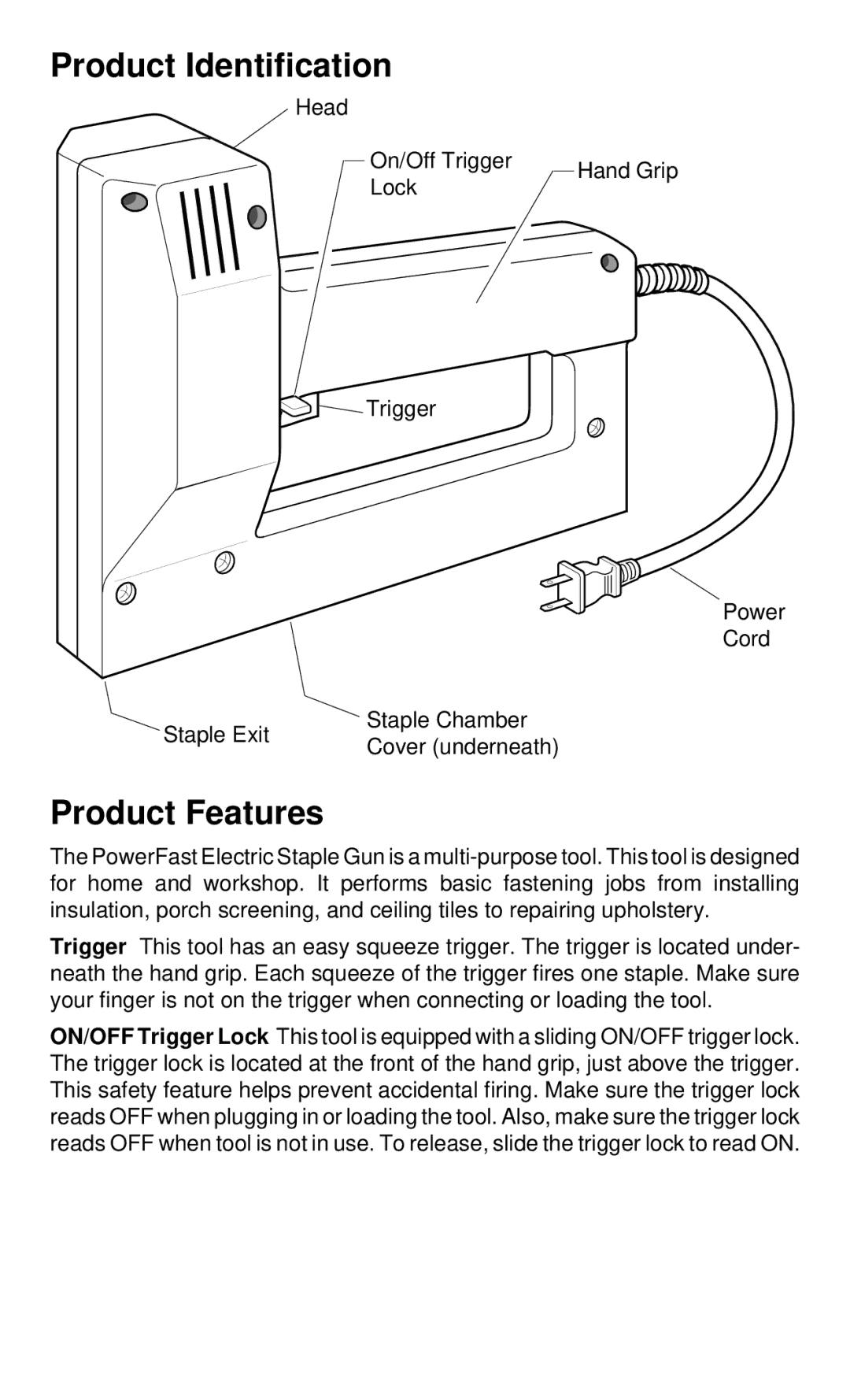 Desa 34310 operating instructions Product Identification, Product Features 