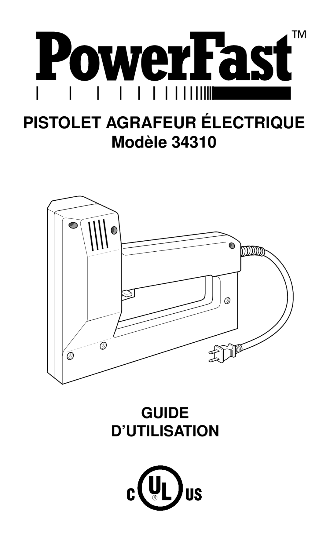 Desa 34310 operating instructions Pistolet Agrafeur Électrique 