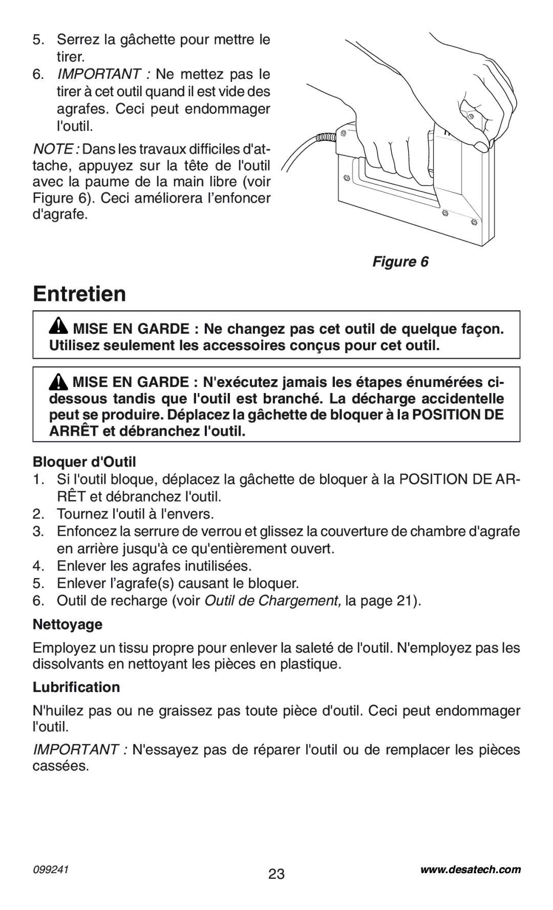 Desa 34392 operating instructions Entretien, Nettoyage, Lubrification 