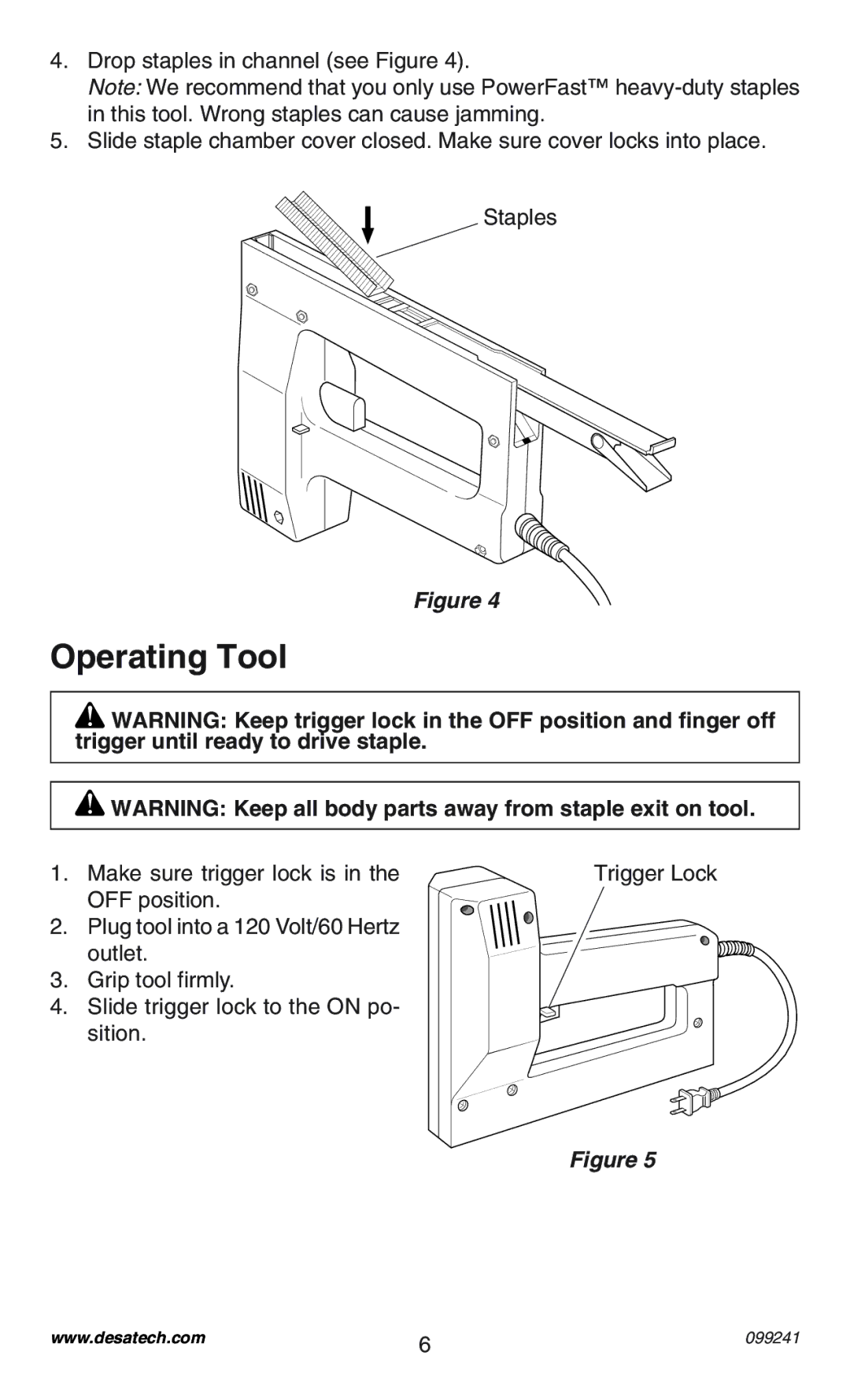 Desa 34392 operating instructions Operating Tool 