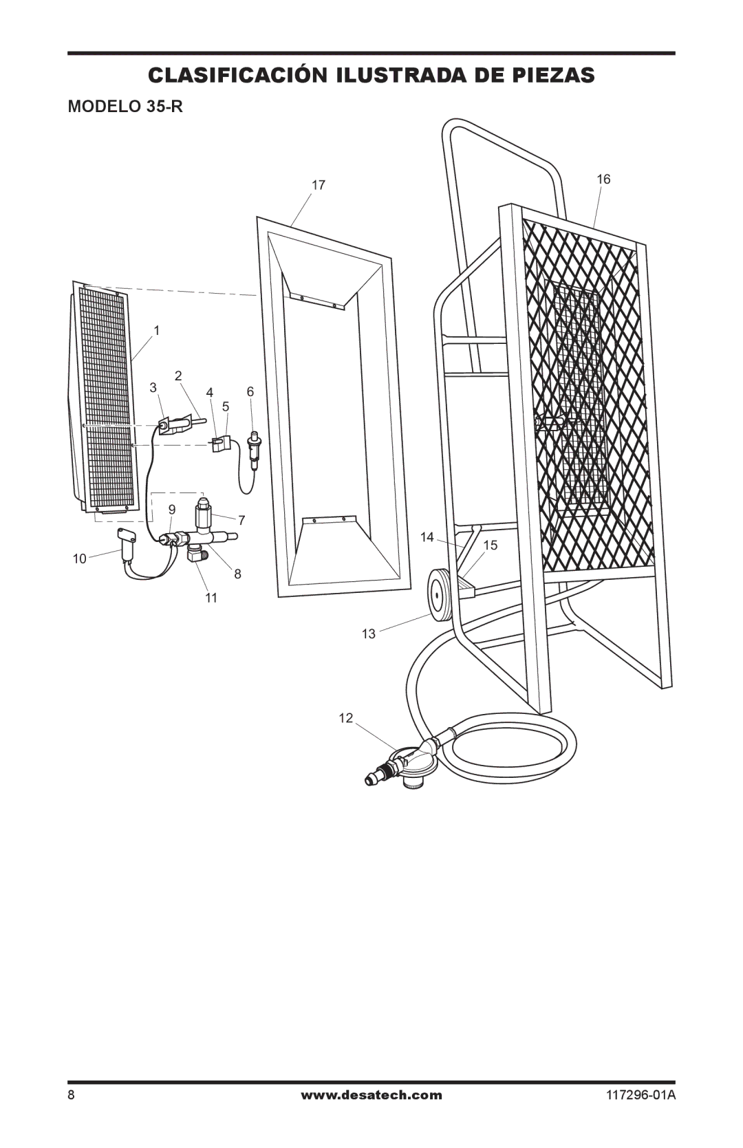 Desa owner manual Clasificación Ilustrada DE Piezas, Modelo 35-R 