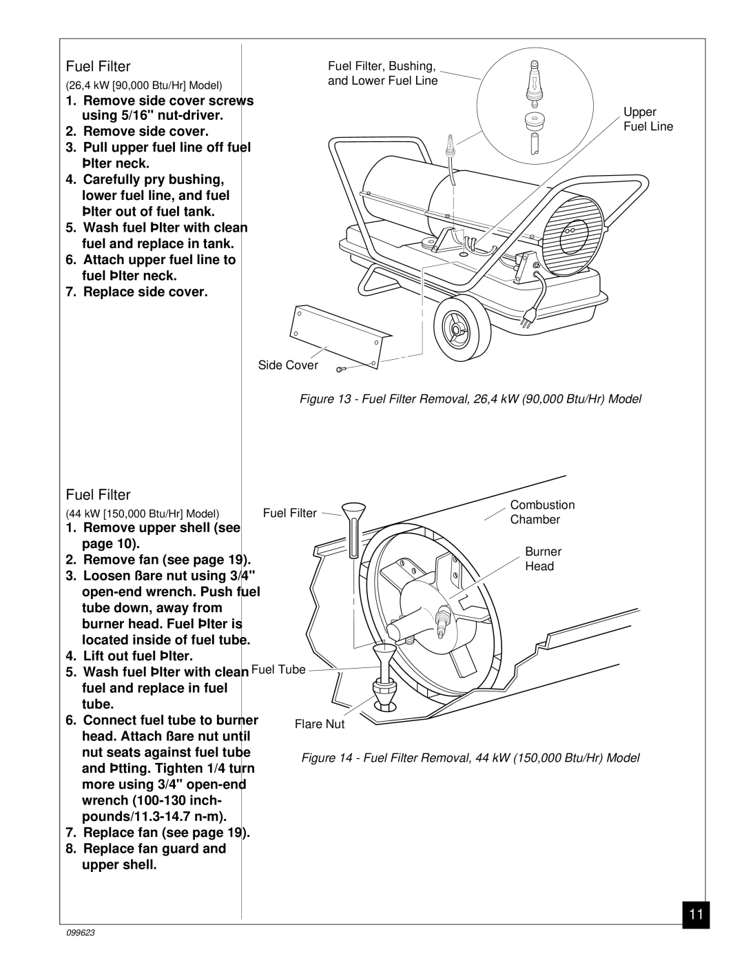 Desa 44 kW (150, 8 (30, 5 (70, 4 (90, 20, 26, 000 Btu/Hr) owner manual Remove side cover screws using 5/16 nut-driver 