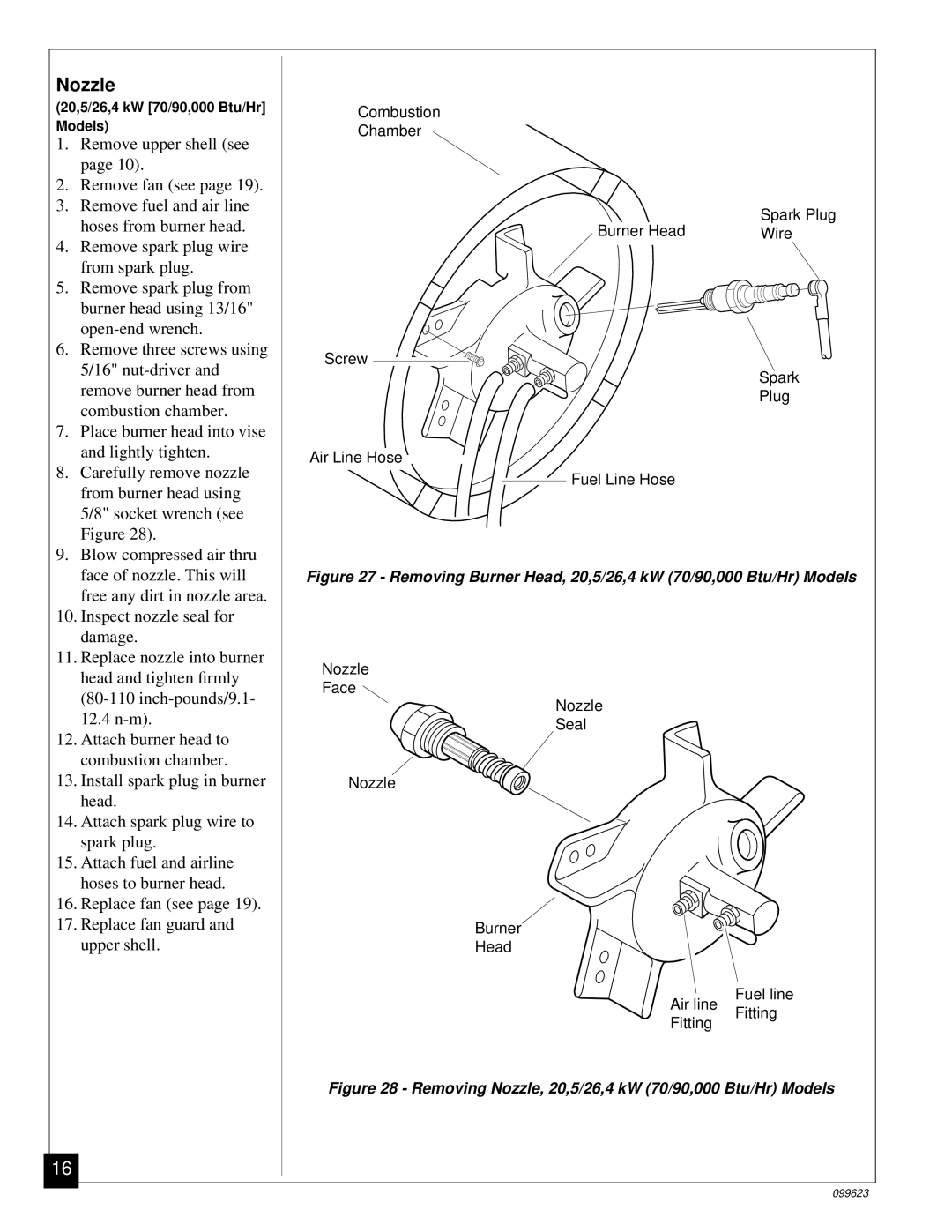 Desa 44 kW (150, 8 (30, 5 (70, 4 (90, 20, 26, 000 Btu/Hr) owner manual Remove upper shell see 