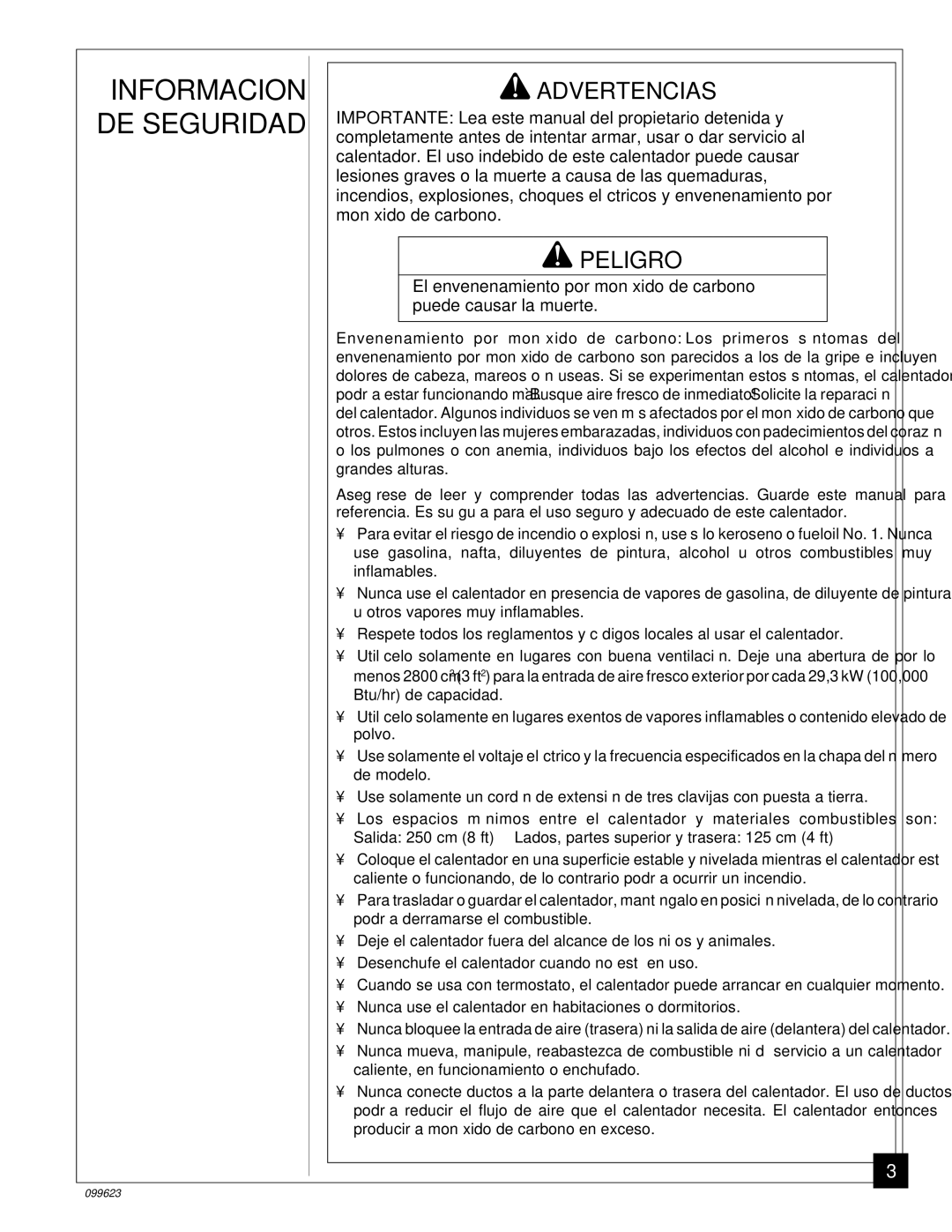 Desa 44 kW (150, 8 (30, 5 (70, 4 (90, 20, 26, 000 Btu/Hr) owner manual Informacion DE Seguridad, Advertencias 