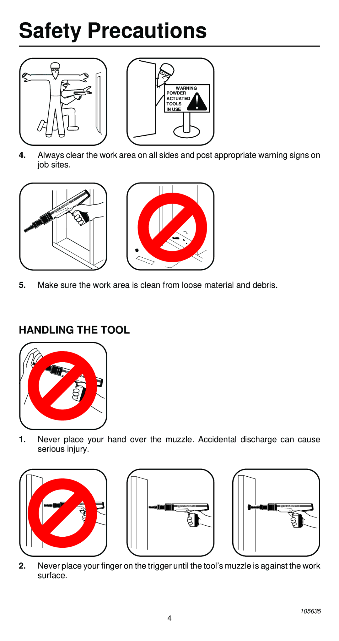 Desa 496 operating instructions Safety Precautions, Handling the Tool 