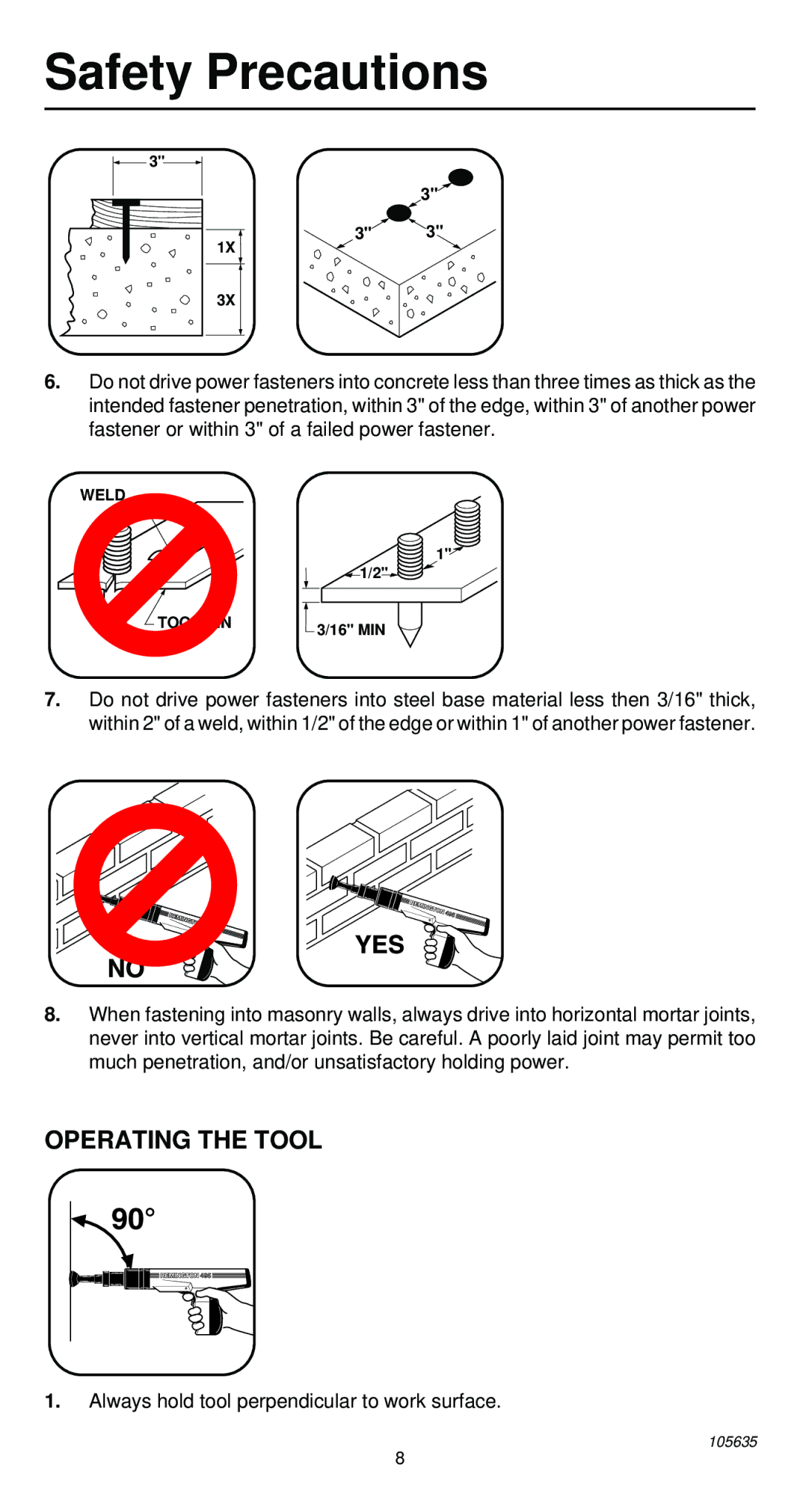 Desa 496 operating instructions Operating the Tool 