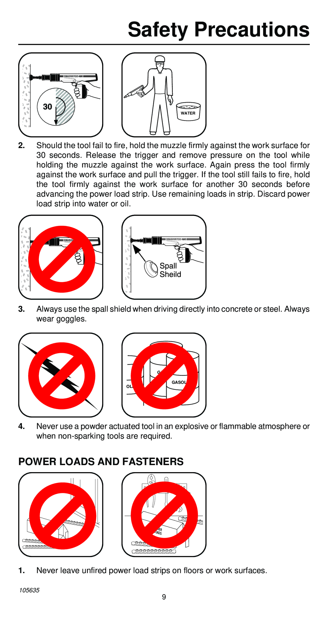 Desa 496 operating instructions Power Loads and Fasteners 