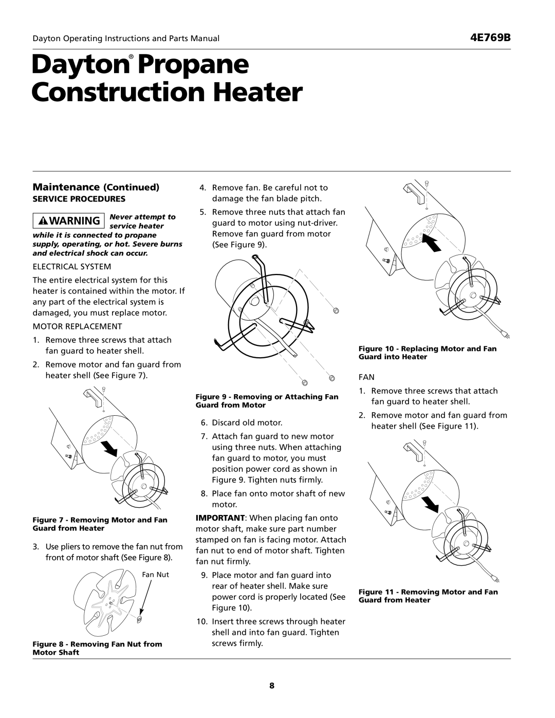 Desa 4E769B operating instructions Service Procedures, Electrical System 