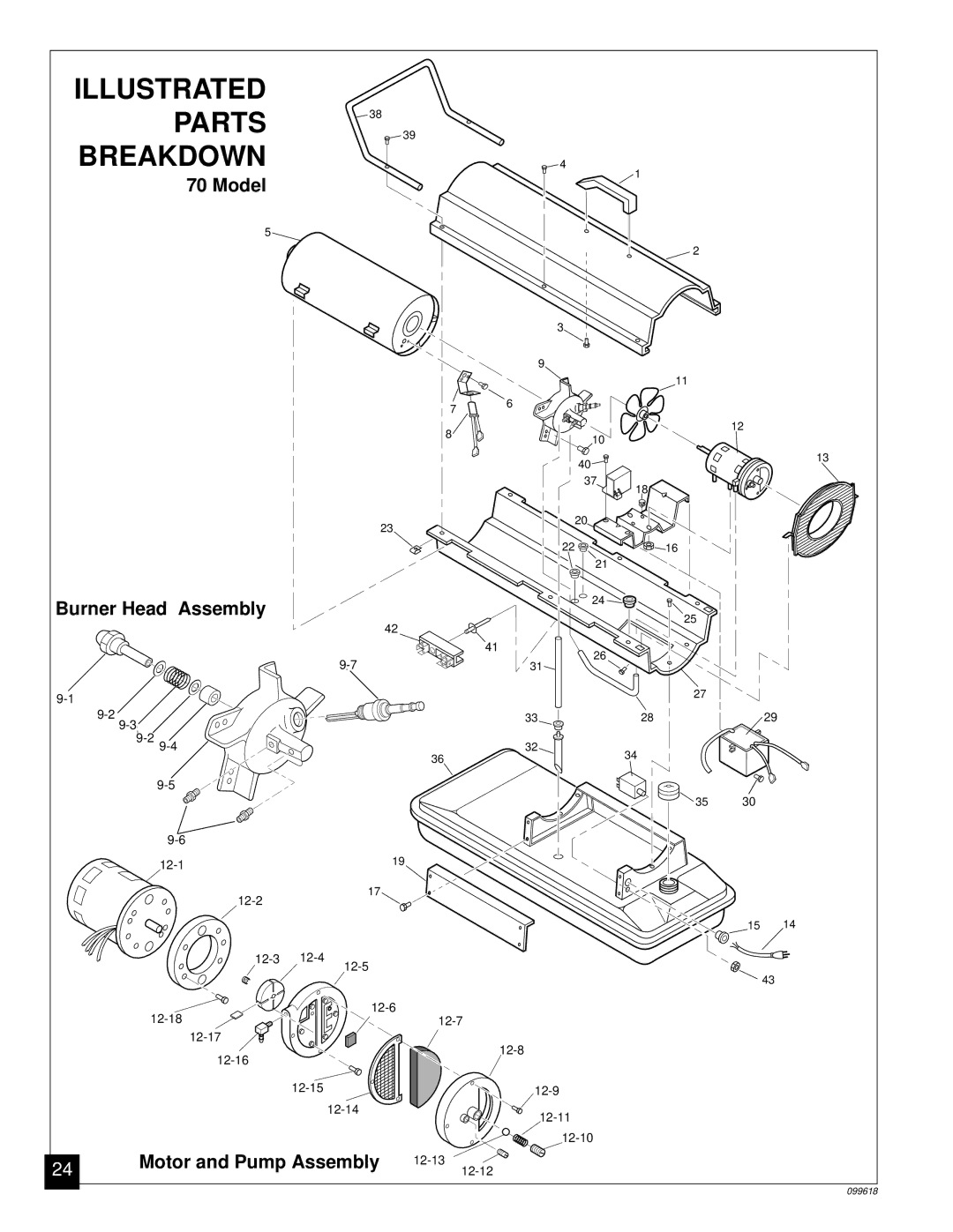 Desa 50 owner manual Model Burner Head Assembly 