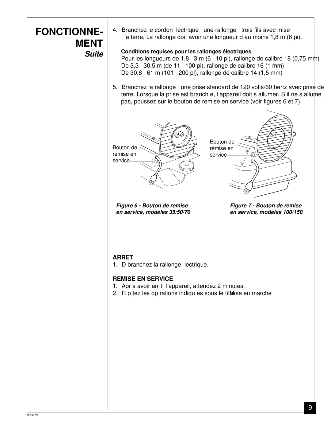 Desa 50 owner manual FONCTIONNE- Ment, Suite 