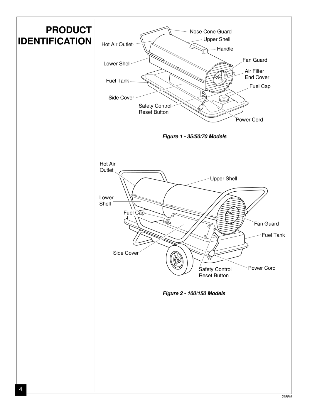 Desa owner manual Product Identification, 35/50/70 Models 