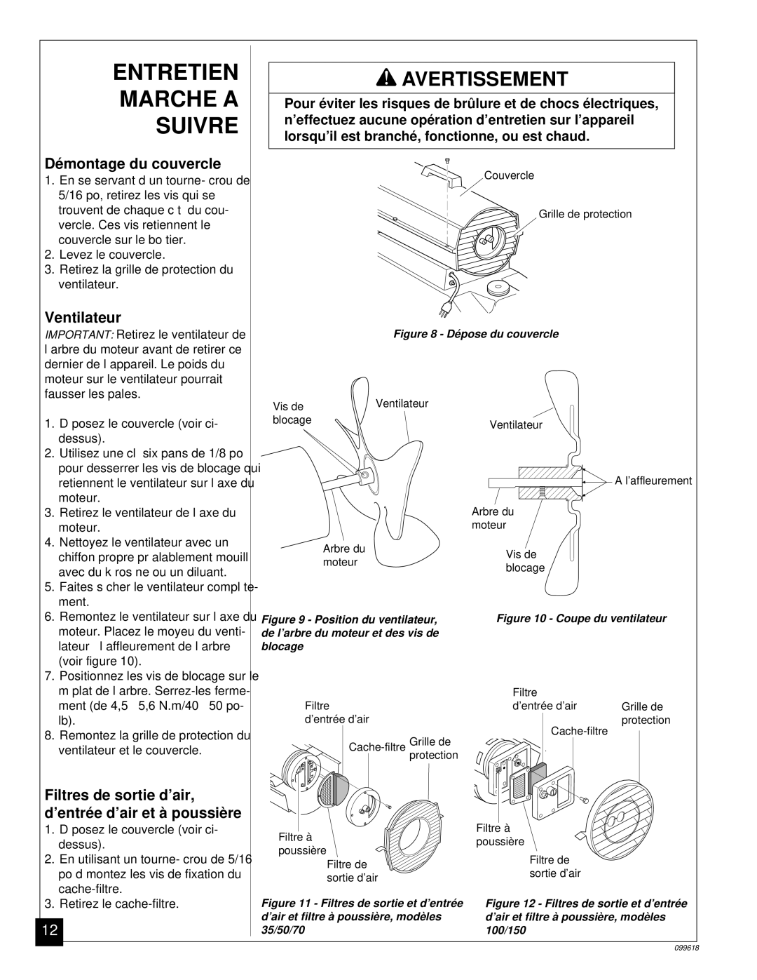 Desa 50 owner manual Entretien, Marche a, Suivre 