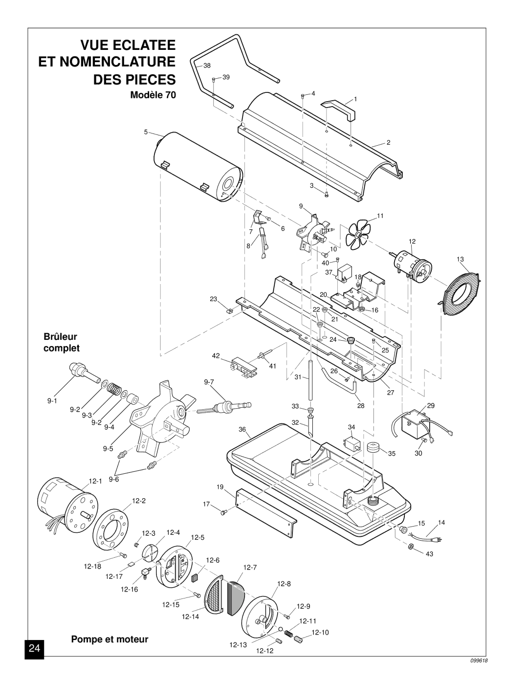 Desa 50 owner manual Modèle Brûleur Complet 