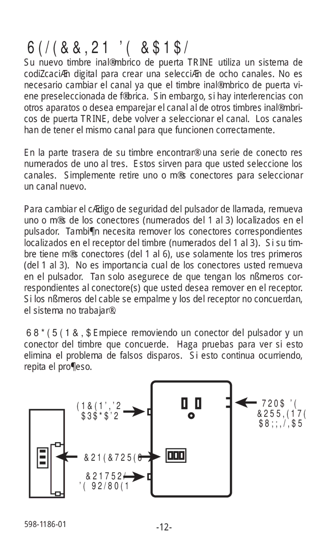 Desa 598-1186-01 installation instructions Seleccion DE Canal, Conectores 