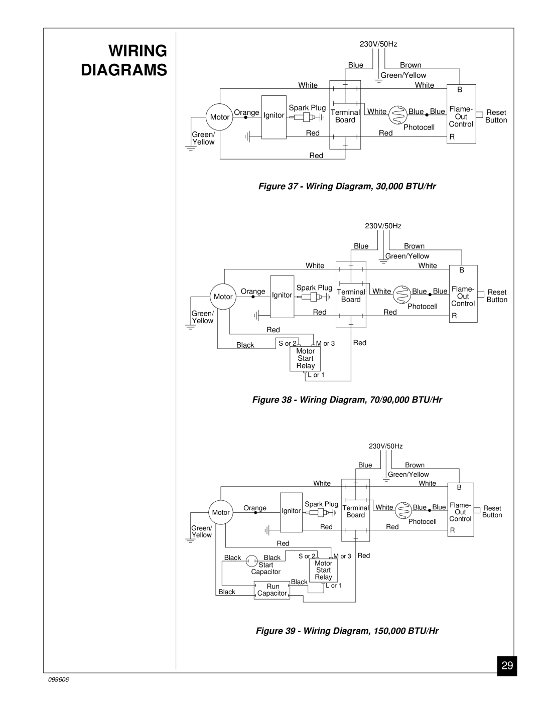 Desa 70, 90 owner manual Wiring Diagrams, Wiring Diagram, 30,000 BTU/Hr 