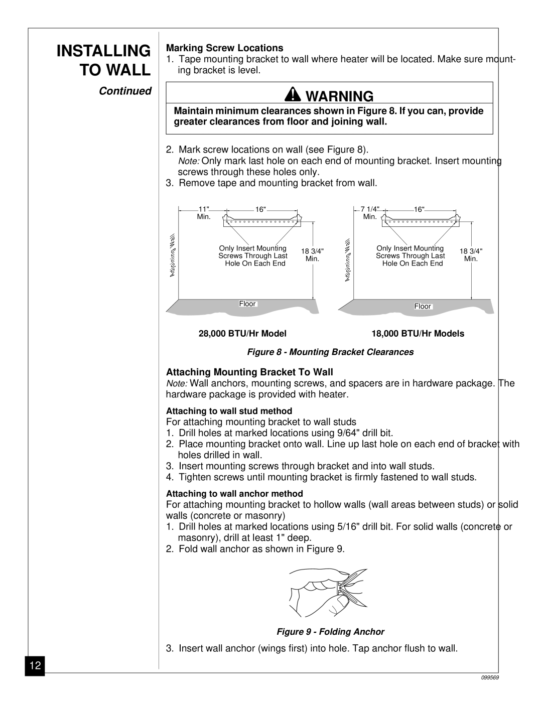 Desa installation manual Marking Screw Locations, Attaching Mounting Bracket To Wall 