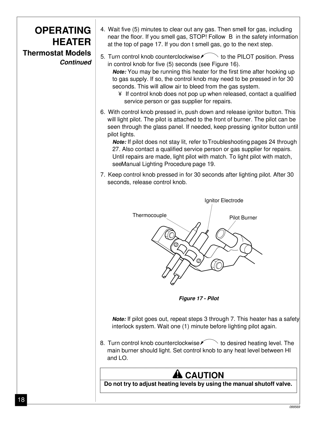 Desa A installation manual Operating, Heater 