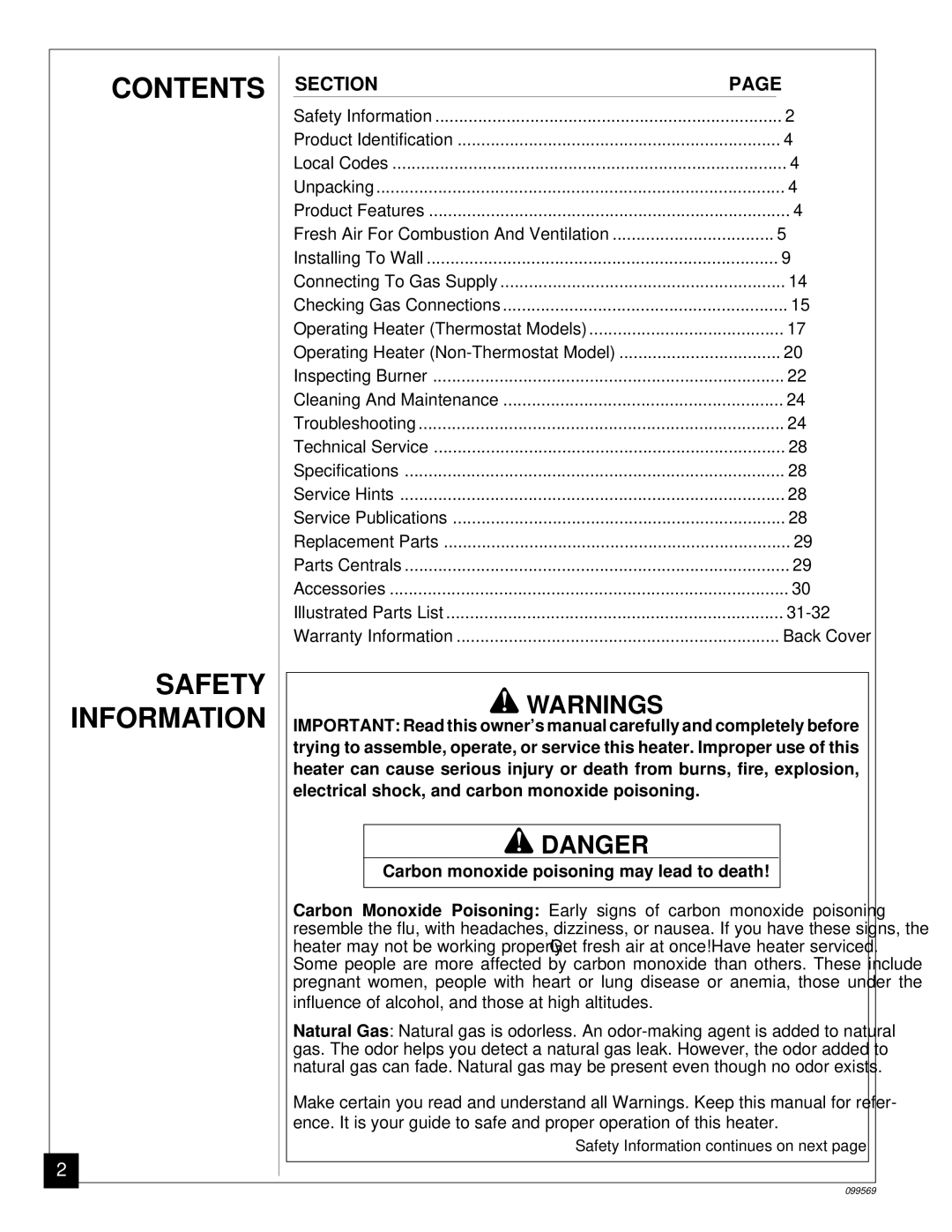 Desa A installation manual Contents, Safety Information 