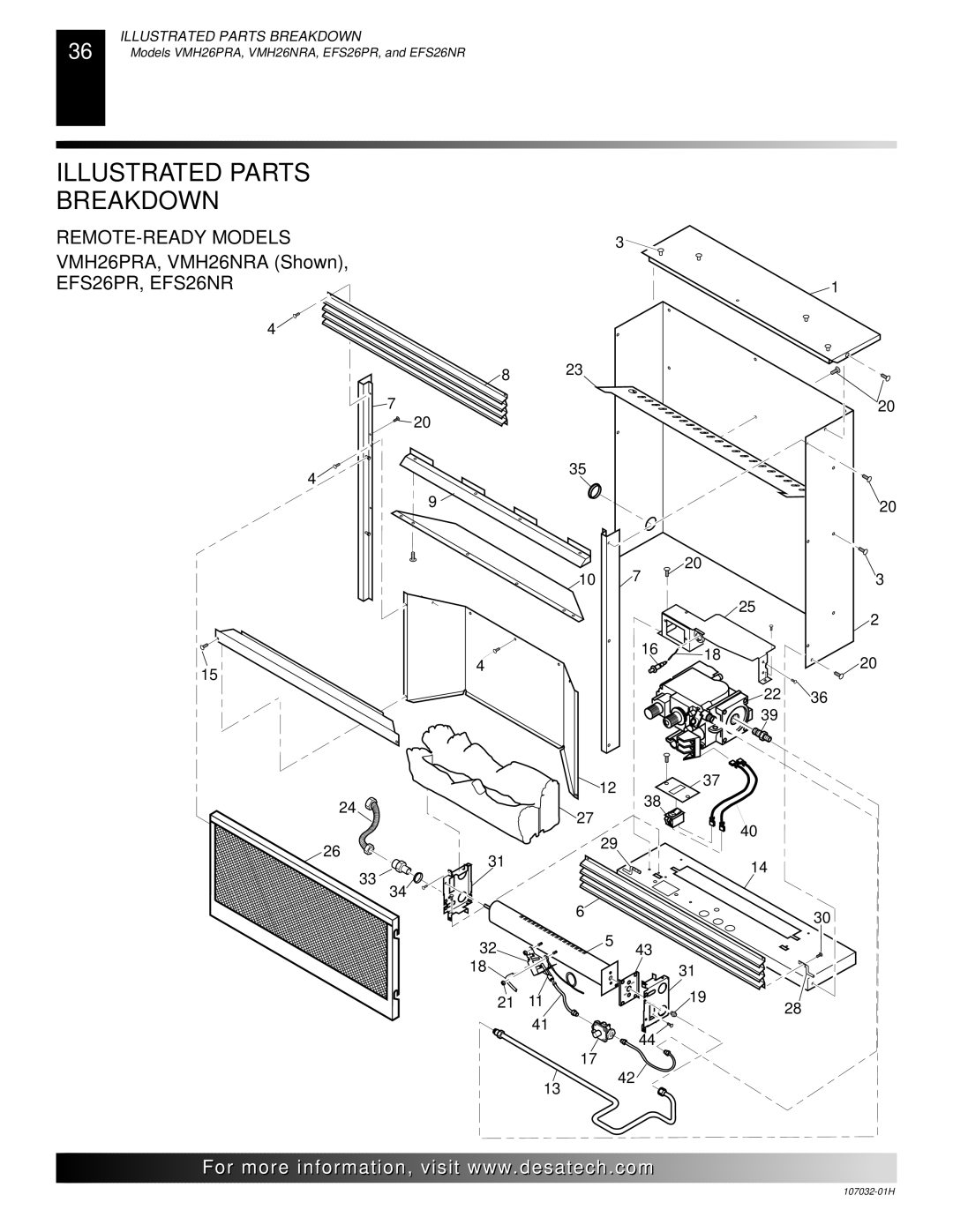 Desa and EFS26NR, EFS10TP, EFS10TN installation manual 22 36 