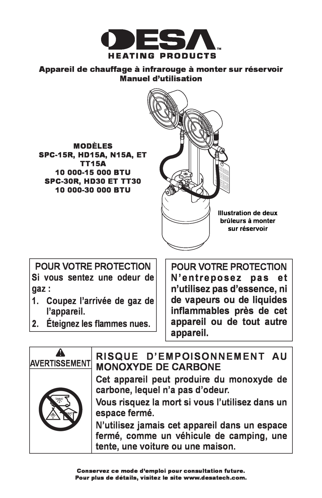 Desa AND TT30 10 owner manual Coupez l’arrivée de gaz de l’appareil 