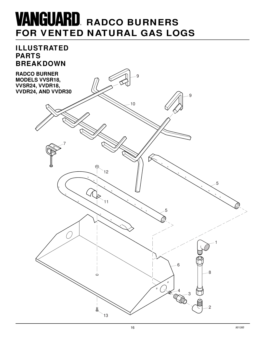 Desa and VVDR30, VVDR24, VVDR18, VVSR24 installation manual Illustrated Parts Breakdown 