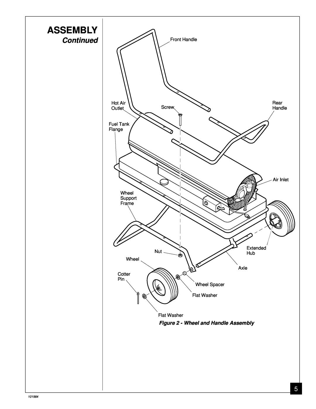 Desa B350CE owner manual Continued, Wheel and Handle Assembly 