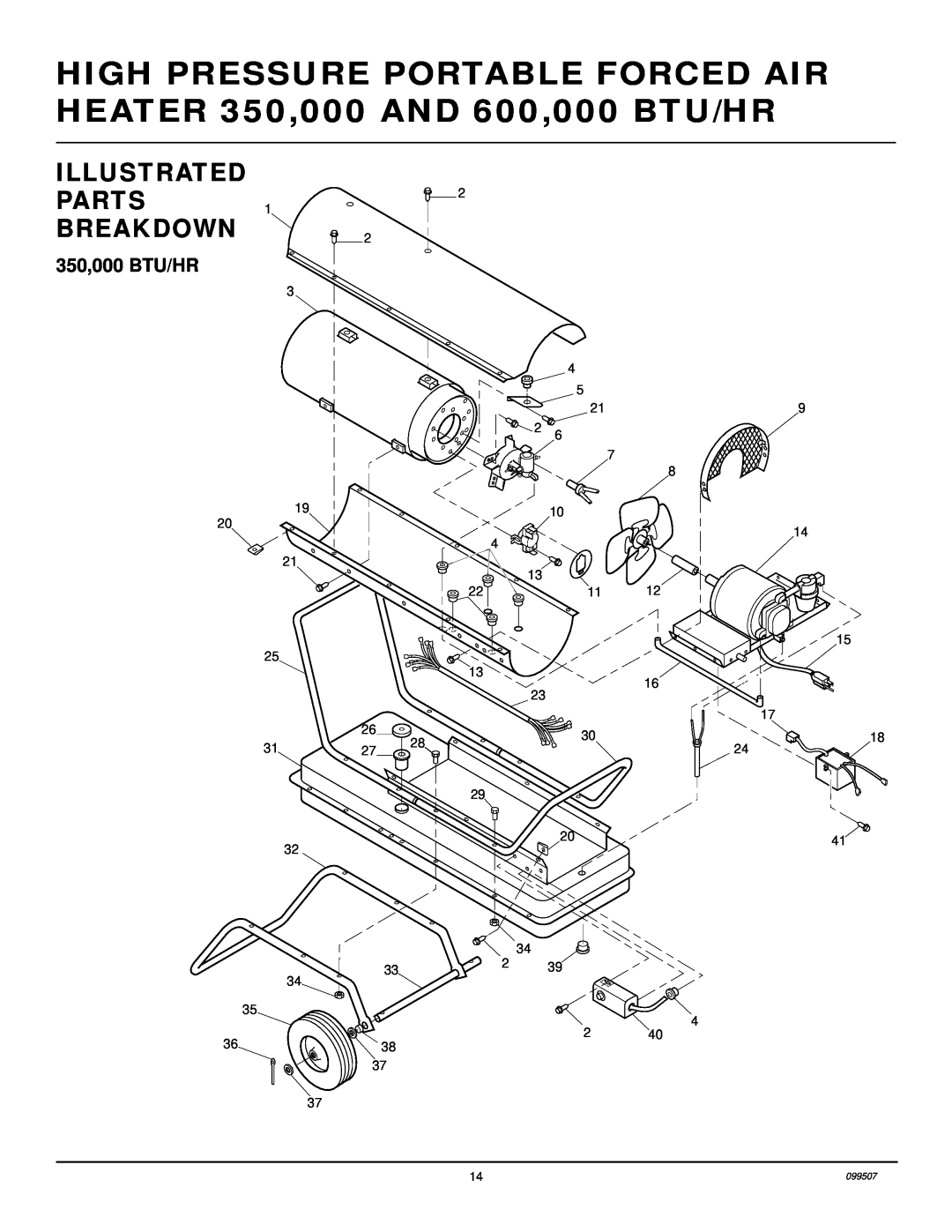 Desa B600D, B350D owner manual Illustrated Parts Breakdown, 350,000 BTU/HR 