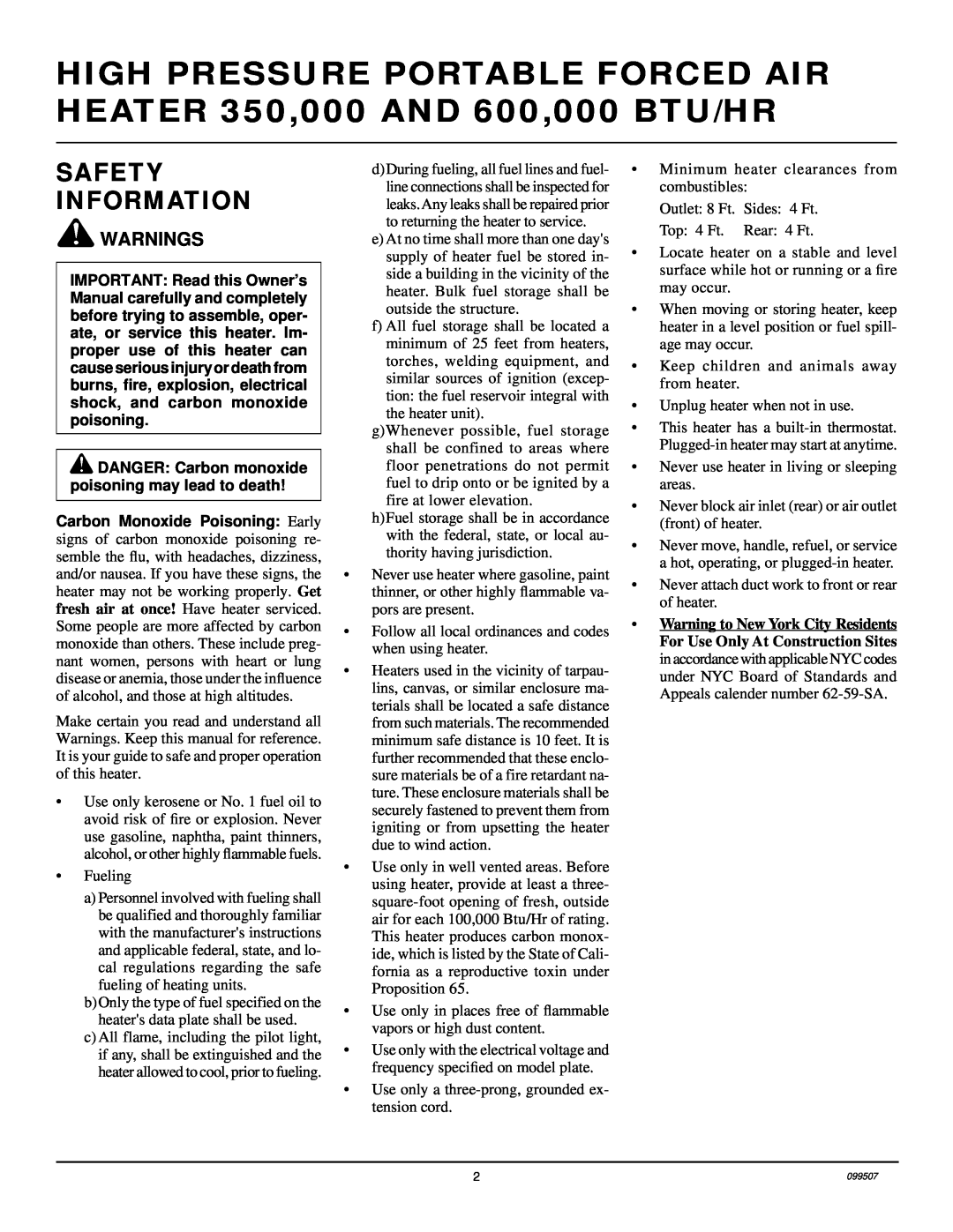 Desa B600D, B350D owner manual Safety Information, Warnings 
