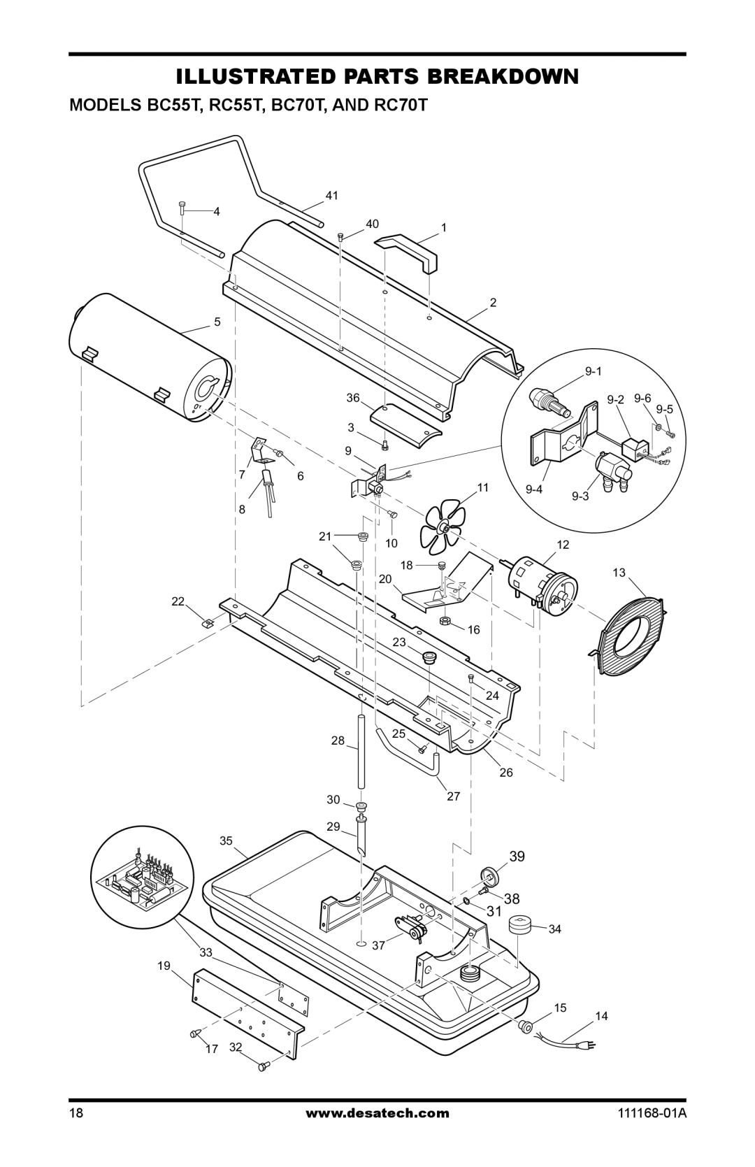 Desa BC40, BC165CT, BC115CT, RC165CT, RC115CT owner manual Models BC55T, RC55T, BC70T, and RC70T 