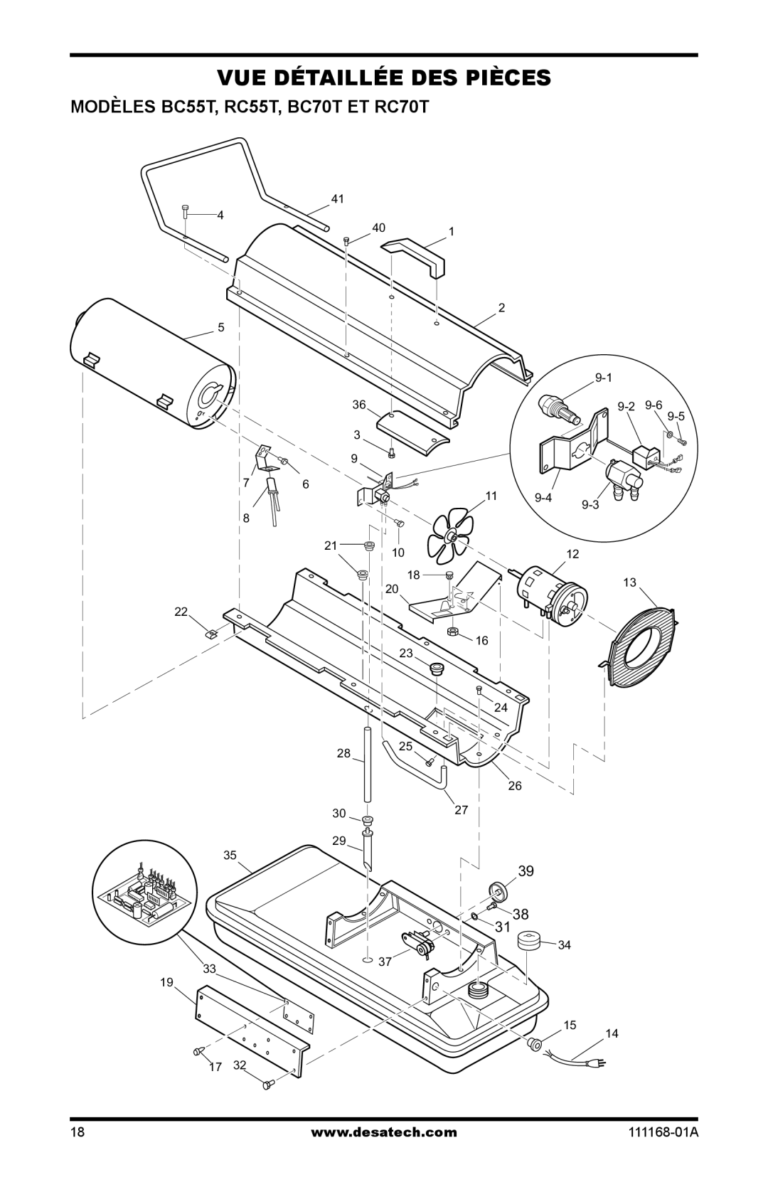 Desa RC115CT, BC40, BC165CT, BC115CT, RC165CT owner manual Modèles BC55T, RC55T, BC70T ET RC70T 