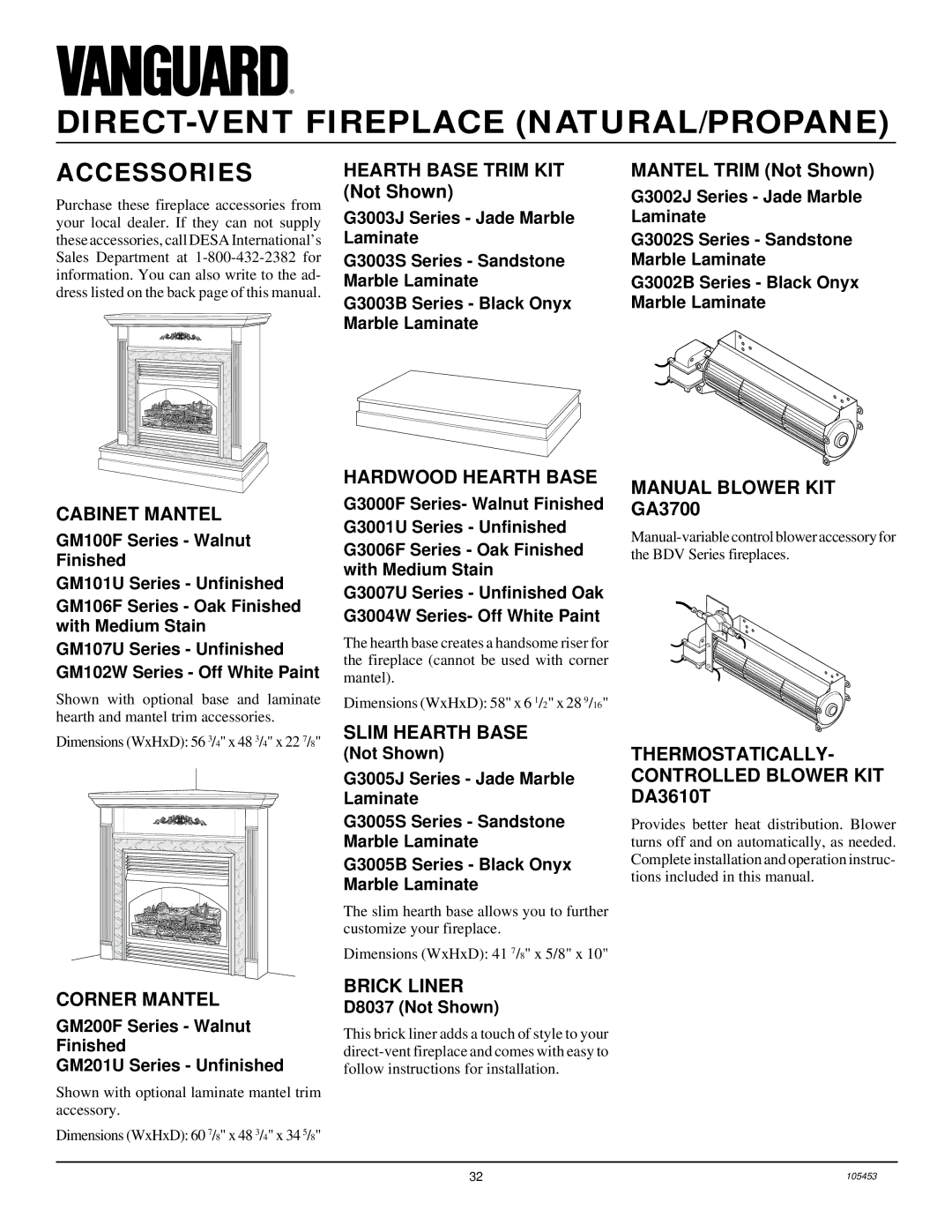 Desa BDV34N(A) installation manual Accessories 