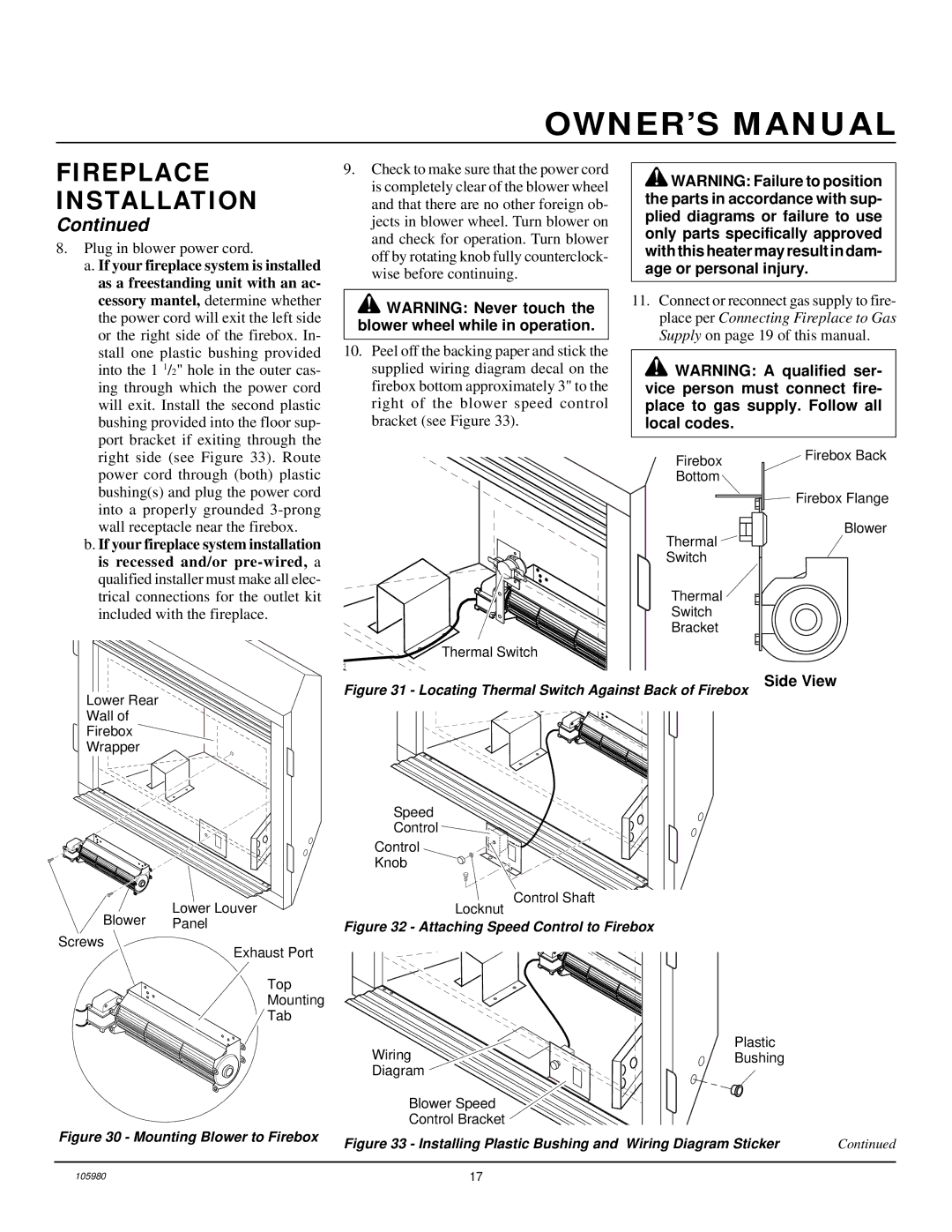 Desa BDV34NA, BDV34PA installation manual Side View 